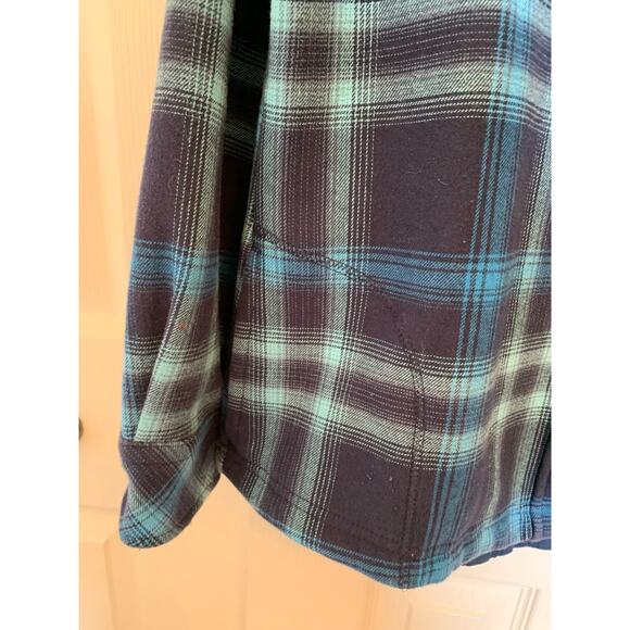 Orvis flannel shacket blue plaid women's medium - Picture 8 of 12